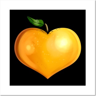 Orange In Heart Shape - Vegetarian - Go Vegan Posters and Art